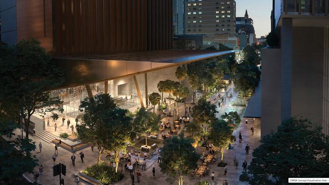 Artist impression of the Albert St Green Spine in Brisbane’s CBD.