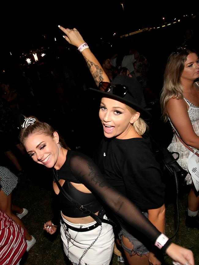 The Grass Is Greener music festival at the Cairns Showgrounds. Gillian Alyce and Denni-Elle White. PICTURE: STEWART MCLEAN