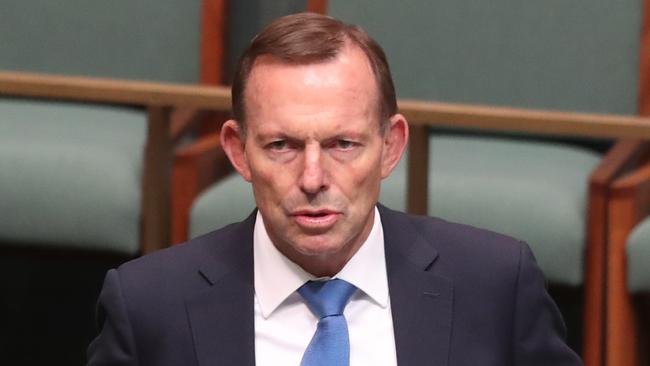 Tony Abbott during Question Time in the House of Representatives Chamber at Parliament House in Canberra. Picture: Kym Smith