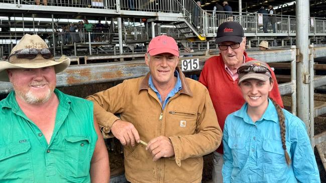 Furneaux team's Greg Creely, Bobby Mann, Caramut, Sam Dyson and agent Bill O'Brien at the Mortlake sale.