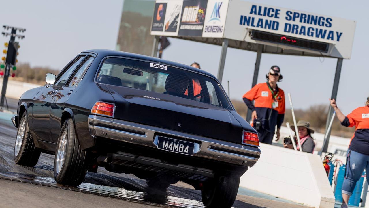 A car part of the racing at the Red CentreNATS. Picture: NT Major Events