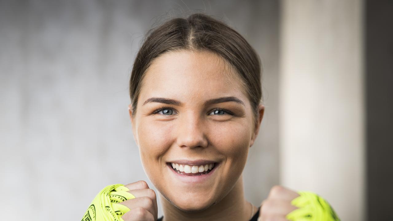 Female boxer Taylah Robertson. Picture: Dylan Robinson