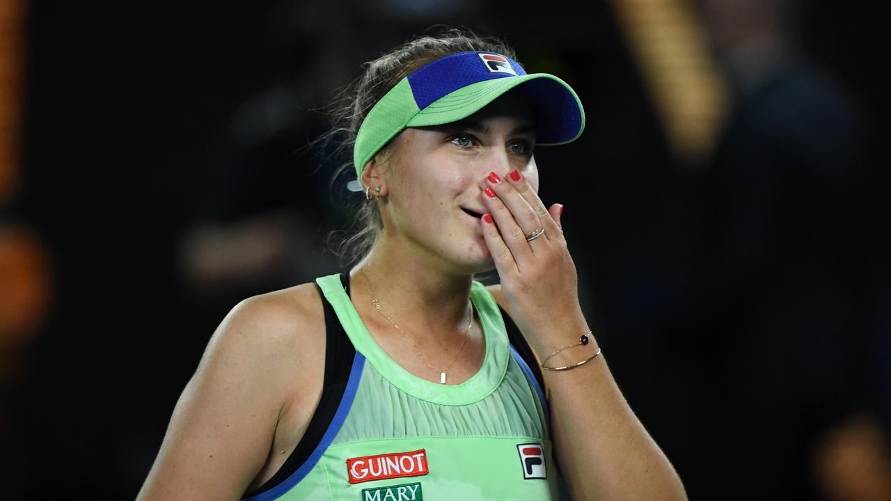 Sofia Kenin was able to overcome tears in the third set. Photo: Saeed KHAN / AFP