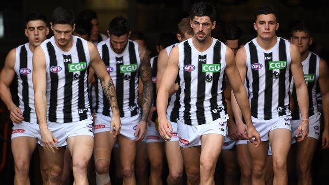 Scott Pendlebury played a blinder as the Pies staved off the Bombers. Pic: AAP