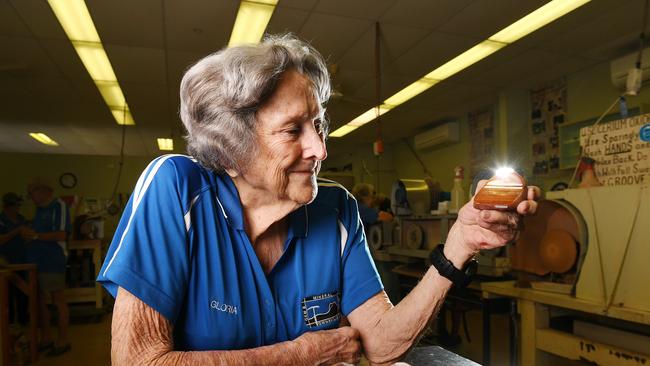 Townsville Mineral and Gem Club founding member, Gloria Burns. Picture: Shae Beplate.