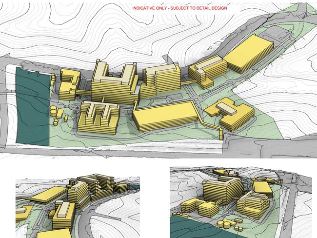 Images showing how the Coomera Health Precinct may look when fully complete by 2040.