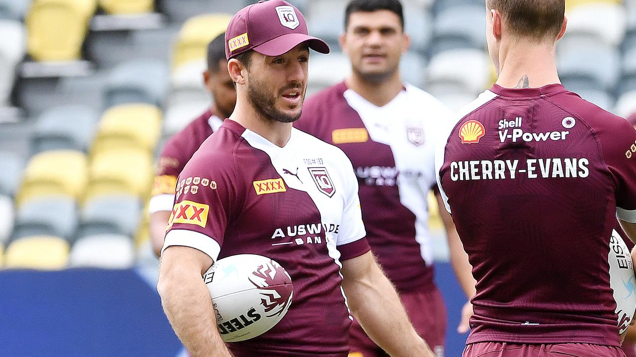 Ben Hunt. The Queensland Sate of Origin team trains at Country Bank Stadium ahead of the first game being held in Townsville. Picture: Shae Beplate.