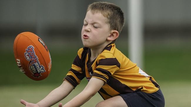 Children haven’t been able to attend Auskick. Picture: Valeriu Campan