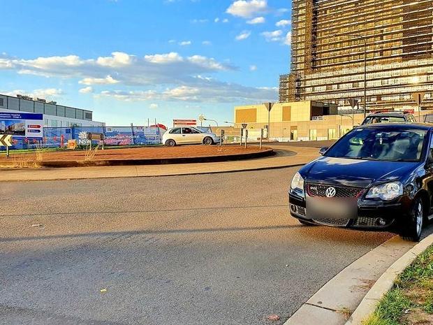 Someone went so far as to park in a roundabout to avoid paying at the hospital. Picture: Facebook