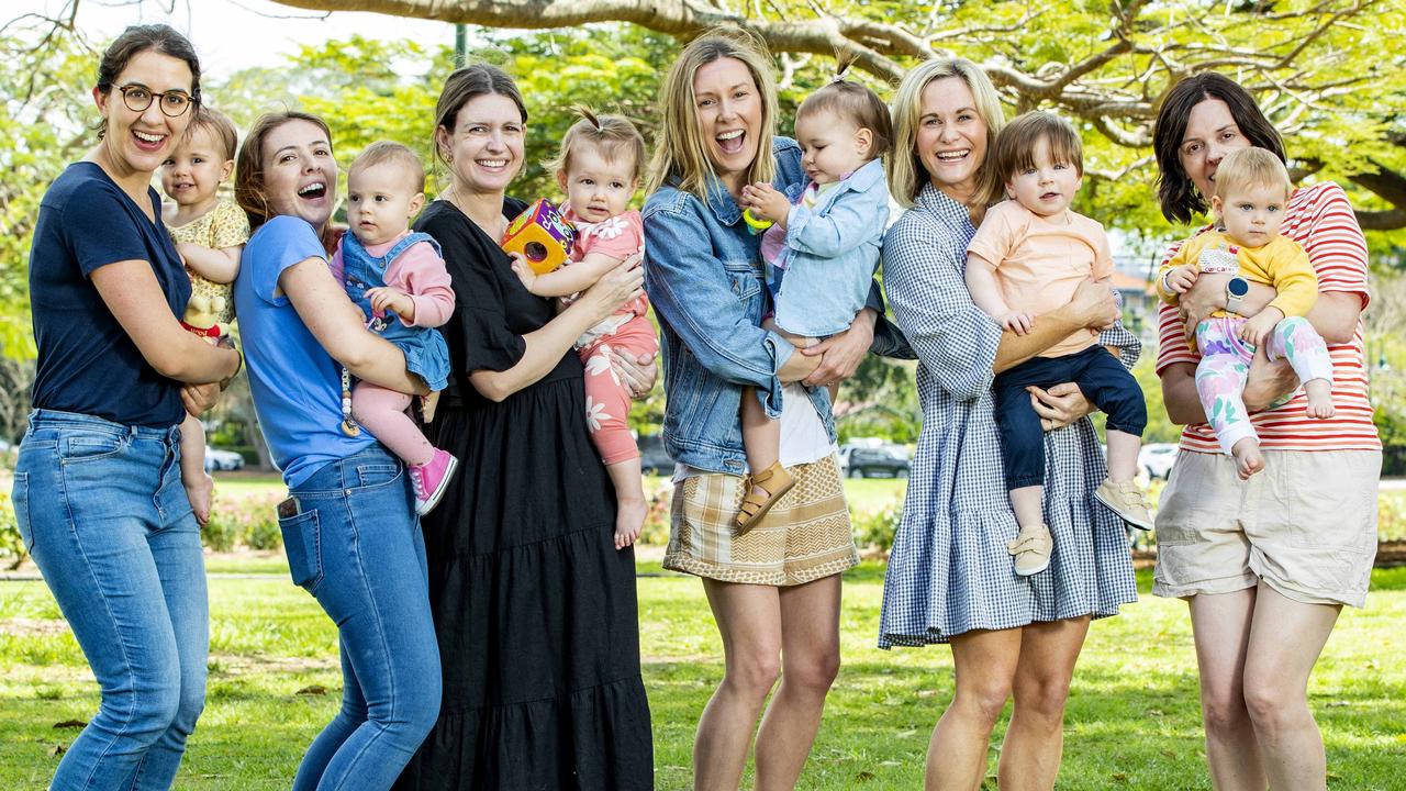 (L-R) Laura Spagnolo with Elena, Jamie-Louise Marples with Arabella, Mariluz Garcia with Coral, Molly Dunkle with Winifred, Phoebe Rouse with Charlie and Saorla Goodwin with Eleanor at New Farm Park. Picture: Richard Walker