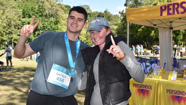 Ethan and Bailey Gately at the Noosa Marathon 2024.