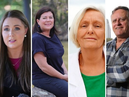 Gaven candidates Labor's Meaghan Scanlon, LNP's Kirsten Jackson, The Greens' Sally Spain and One Nation's Glen Wadsworth.