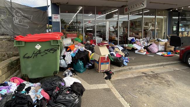 East Bentleigh residents say the Salvation Army Centre Rd store has turned into an “ugly dumping ground”. Picture: Kate Frazer<br/>