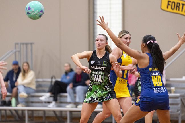 Lara Richards of Darling Downs Panthers against Bond University Bull Sharks.