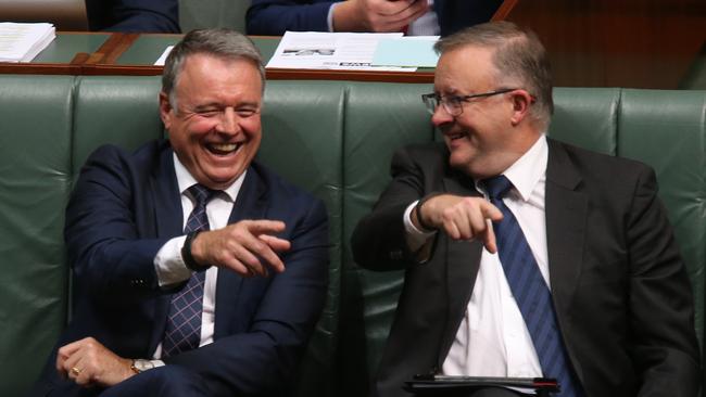 Joel Fitzgibbon and Anthony Albanese during Question Time in the House of Representatives Chamber at Parliament House in Canberra back in 2017: Picture: Kym Smith