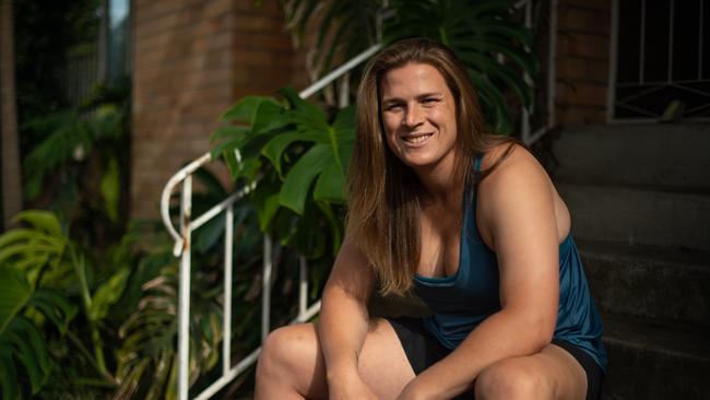 Political football: Transgender AFLW player Hannah Mouncey. Picture: Jason Edwards