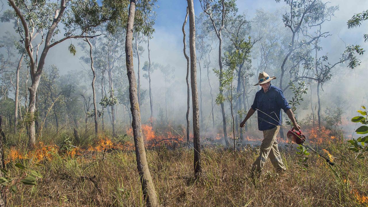 Indigenous ranger Ethan Ross during 'burning off his country' at Glen Garland on Olkola land in the middle of Cape York Peninsula: Picture: Brian Cassey