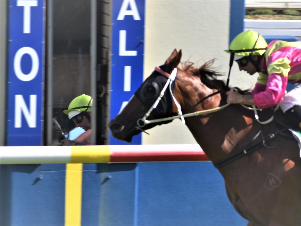 Jockey Luke Rolls rode John Shelton trained Great Marlow to victory in the New Member Benefits CG&amp;E Class 1 Handicap over 1200m at Clarence River Jockey Club in Grafton on Tuesday, 2nd February, 2021. Photo Bill North / The Daily Examiner