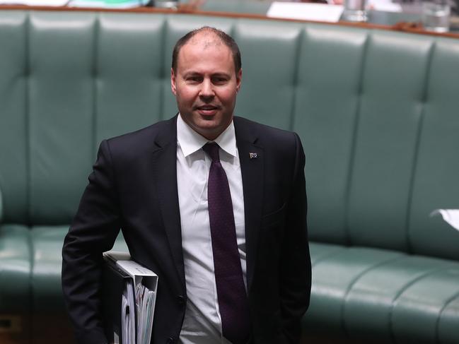 Treasurer Josh Frydenberg in Question Time in the House of Representatives Chamber at Parliament House in Canberra. Picture Kym Smith