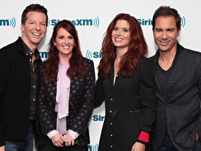 NEW YORK, NY - SEPTEMBER 25:  Actors Sean Hayes, Megan Mullally, Debra Messing and Erik McCormack take part in SiriusXMÃ•s Ã”Town HallÃ• with the cast of Ã”Will & GraceÃ• hosted by Andy Cohen on September 25, 2017 in New York City.  (Photo by Cindy Ord/Getty Images for SiriusXM)