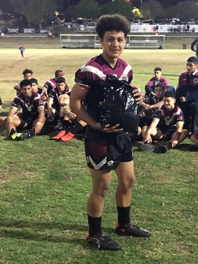 Marsden State High School man of the match Tyree Bowman.