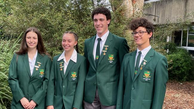 Caringbah High Captains and Vice-Captains Marina Knijnik, Aurelia Fox, Jasper Arthur and Thomas Henwood. Picture: Jasper Arthur