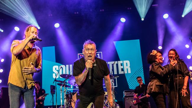 Jimmy Barnes with Josh Teskey and Vika and Linda. They are all part of the Bluesfest 2021 line up. Photo by David Harris