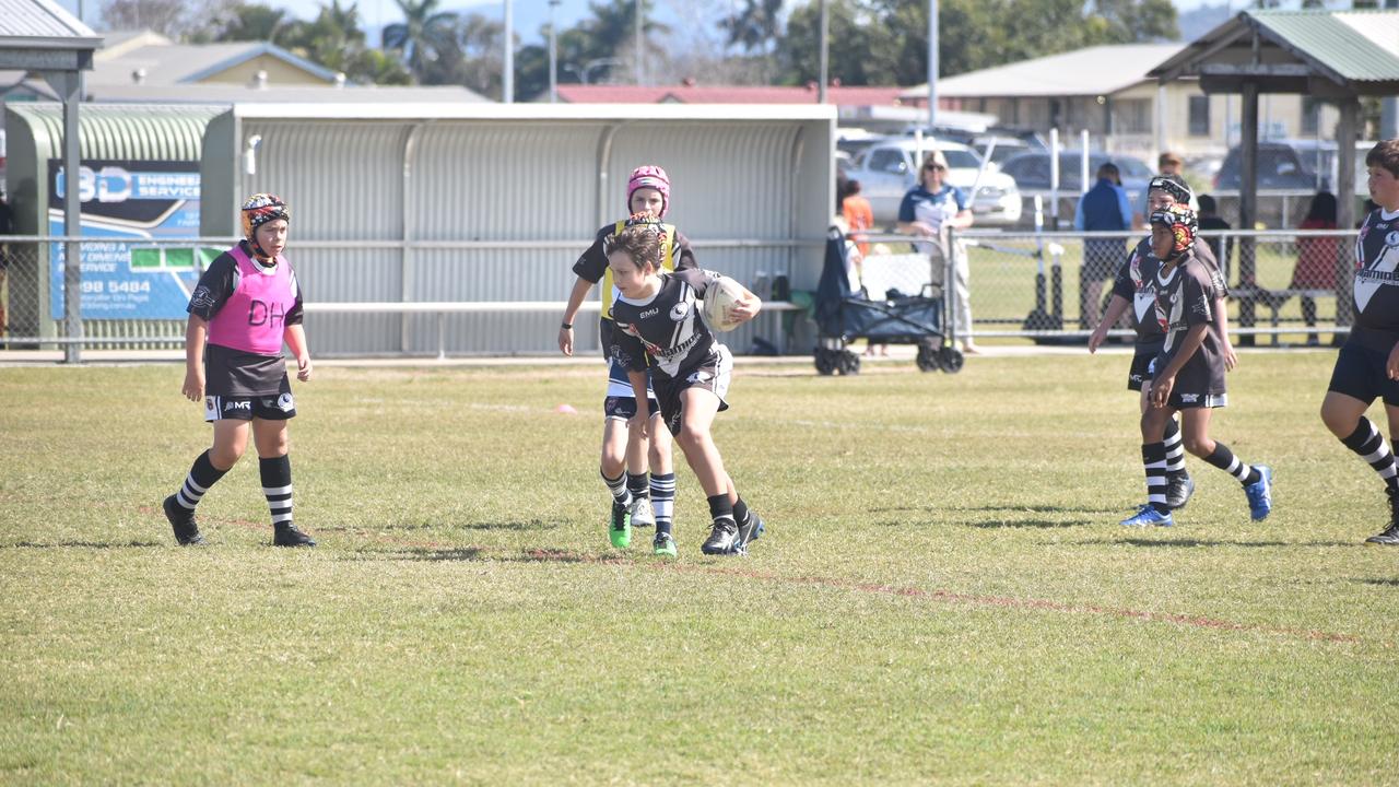 Lucas Collins in the Magpies and Bulldogs White clash in the RLMD U11 Mixed division at RLMD Fields, August 7, 2021. Picture: Matthew Forrest