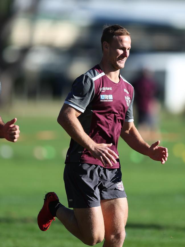 Manly's Daly Cherry-Evans during Manly rugby league training at the Sydney Academy of Sport, Narrabeen. Picture: Brett Costello