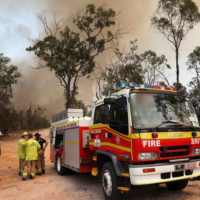 Fire on Halliford Road west of Dalby. Picture: Liam Kidston