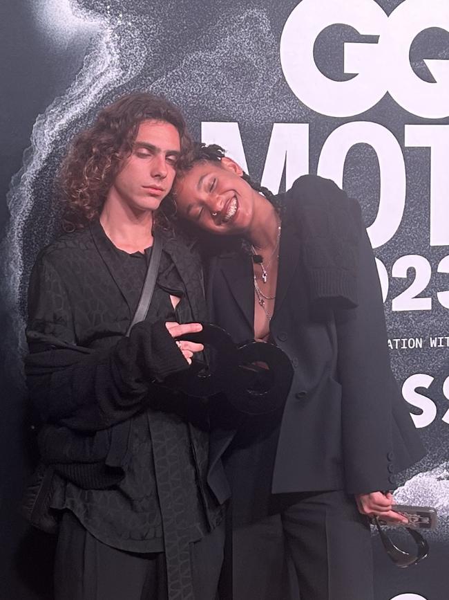 Willow Smith and Eddie Benjamin exiting the GQ after-party.