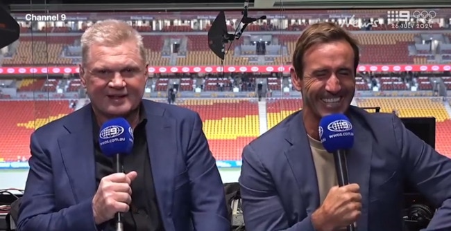 League greats go rogue in bizarre post-match segment (Nine)