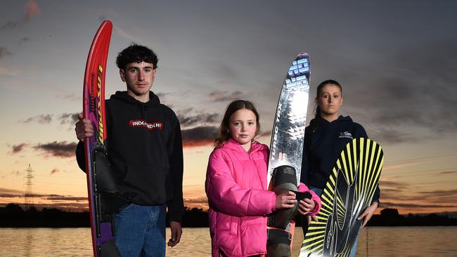 Geelong Water Ski Club members David Barbuto, Alyssa Barbuto and Amanda Perrett. Picture: David Smith