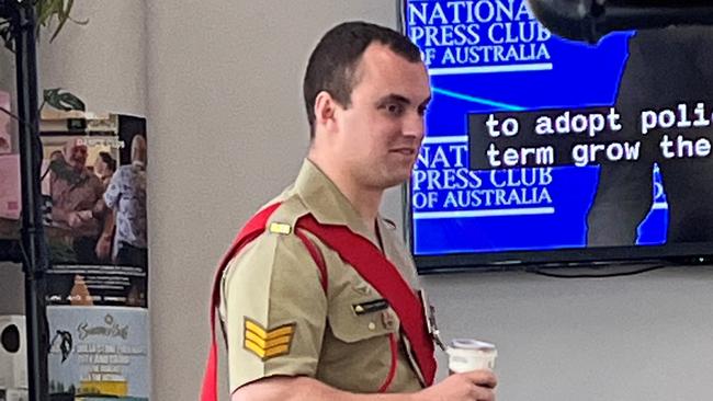 Army sergeant Connor Sullivan has been found guilty of groping a female ADF officer on night-watch duty. Picture: Julia Kanapathippillai