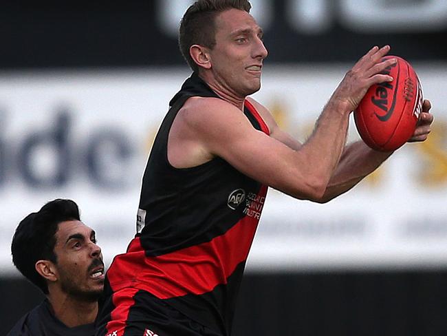 25/06/16 - SANFL, West Adelaide versus Glenelg. West Adelaide's Chris Schmidt takes a mark late in the game. Picture Dean Martin