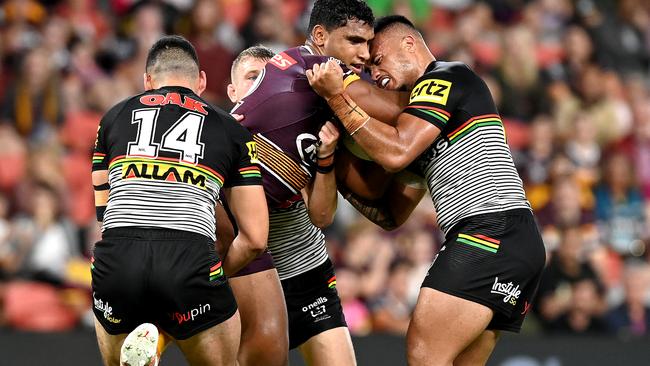 A switched on Tevita Pangai Jr was awesome for the Broncos. Picture: /Getty Images