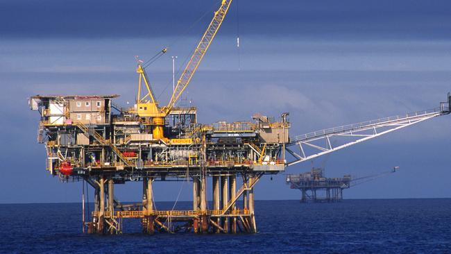 The Kingfisher rig, part of Esso Australia oil and gas field platforms in Bass Strait. Picture: Supplied