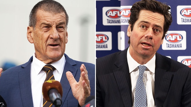 There has been tension between Jeff Kennett and Gillon McLachlin over the AFL crowd behaviour issue. Picture: