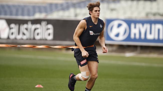 The verdict isn’t good for Charlie Curnow. Picture: AAP Image/Daniel Pockett