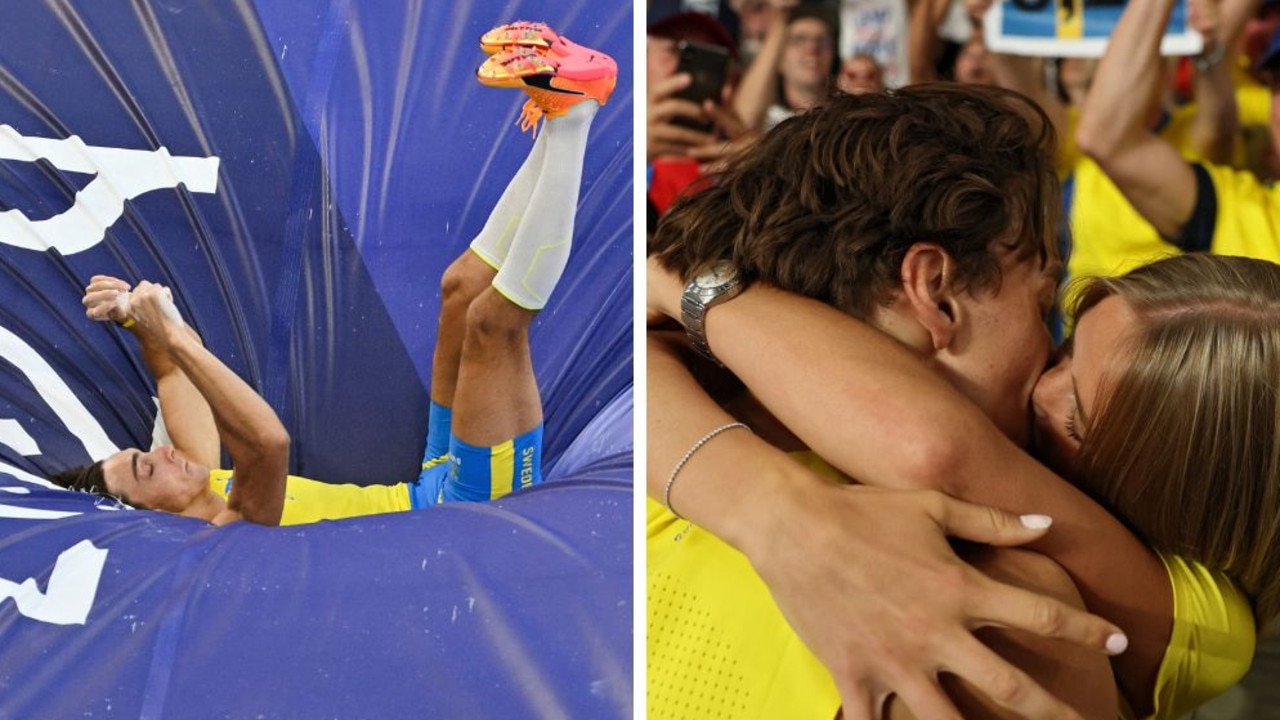 Duplantis’ winning jump sparked wild celebrations. Picture: Patrick Smith/Getty Images/Andrej Isakovic/AFP