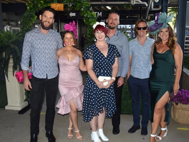 Rockhampton Cup at Callaghan Park 2021: William and Cat Webber, Emily and Andrew Berrill, Tom and Kim Springell