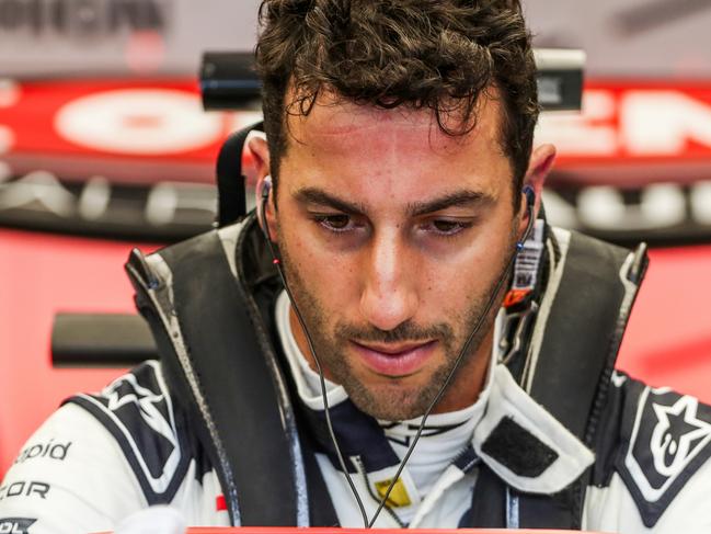 SPA, BELGIUM - JULY 28:Daniel Ricciardo of Australia and Scuderia AlphaTauri  during practice/qualifying ahead of the F1 Grand Prix of Belgium at Circuit de Spa-Francorchamps on July 28, 2023 in Spa, Belgium. (Photo by Peter Fox/Getty Images)