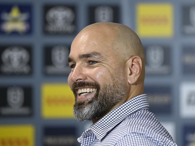 The Cowboys are in the top four and coach Todd Payten is all smiles. Picture: Ian Hitchcock/Getty Images