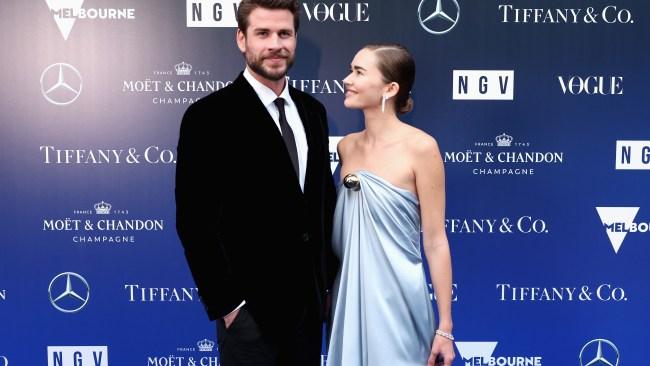 MELBOURNE, AUSTRALIA - DECEMBER 02: Liam Hemsworth and Gabriella Brooks attend the NGV Gala 2023 at the National Gallery of Victoria on December 02, 2023 in Melbourne, Australia. (Photo by Matt Jelonek/Getty Images for NGV)