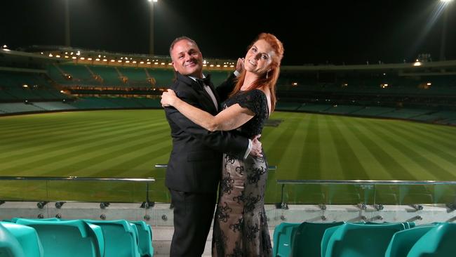 Professor Anthony Schembri with the Duchess of York Sarah Ferguson in 2016 when the then St Vincent’s Hospital chief executive recreated the pose 20 years after Princess Diana's famous dance during the St Vincent's Life Ball. Picture: Adam Taylor