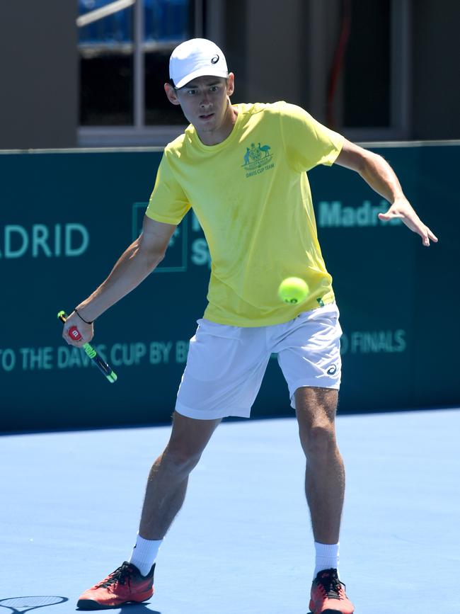 Alex De Minaur at Memorial Drive. Picture: Tricia Watkinson