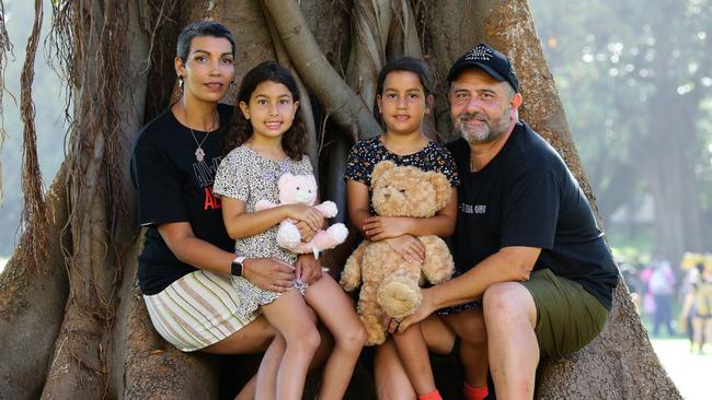 Alia Bjad, with her family. Lucia and Sophie and partner Charlie Sgroi. Picture: NCA NewsWire / Gaye Gerard
