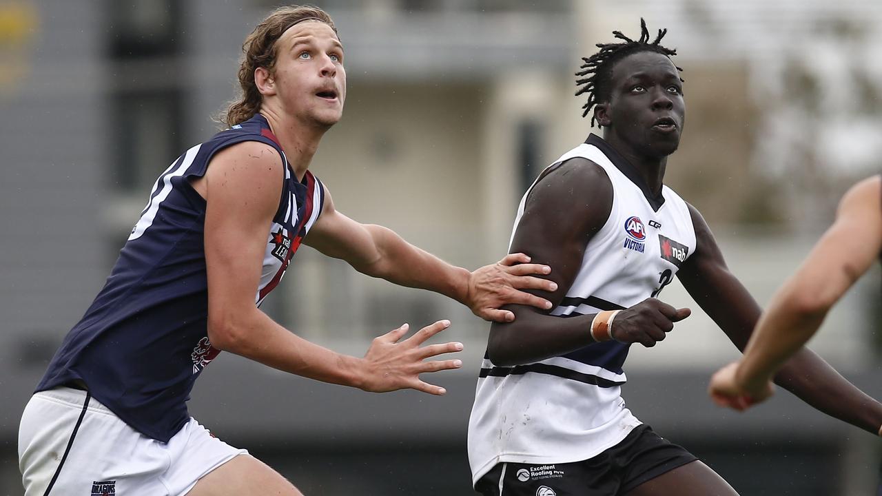 Jacob Edwards is completing his year 12 education at Mentone Grammar and will be at the Kangaroos club throughout the holidays. Picture: Cameron Grimes / AFL Photos