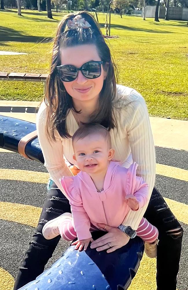 Tahlia Brown with daughter Taidyn "Totty" Murphy. Totty drowned in a spa at the family's Gracemere home.