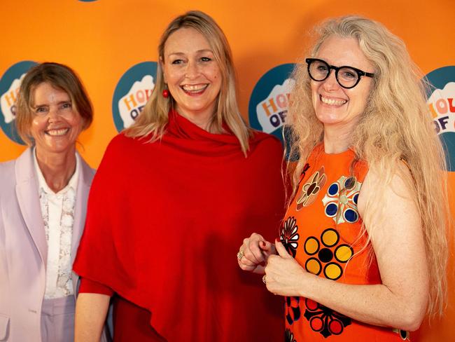 Sophie Lee, Helen Salmon and Georgie Black at the House of Oz launch at Australia House in 2024. Picture: Ben Moore